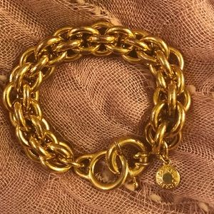 J. Crew 14k gold plated chunky chain link bracelet